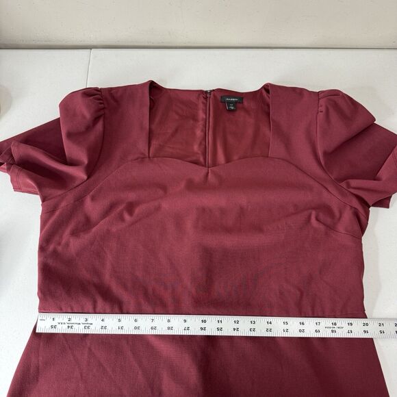 Halogen Womens Dress XXL Burgundy Midi Shift Cocktail Retro Modest Office Chic - Picture 6 of 12